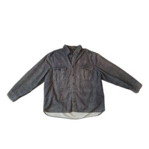 Freedom Foundry Black Brushed Heather Chamois Button Front Flannel Shirt XXL